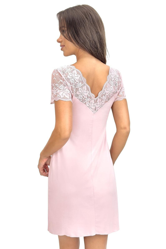 Camisón mujer Sonia Donna de viscosa con encaje | escote V | manga corta