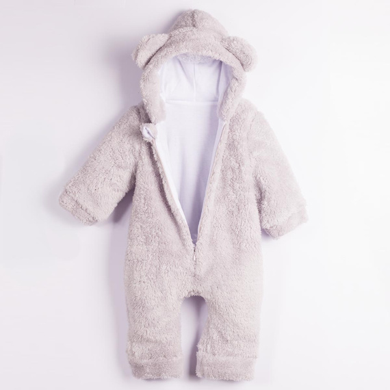228270 Nicol FARMA Mono de oso + botines para bebé gris claro algodón