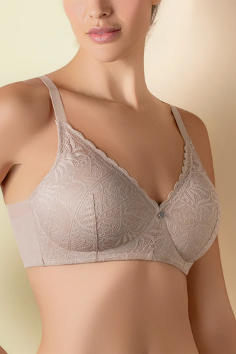 Selene Mireia sujetador push-up sin aros con encaje color tierra-beige