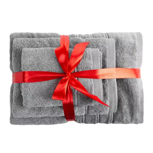 Set de toallas Eurofirany 3 piezas suaves absorbentes elegantes Sibel steel