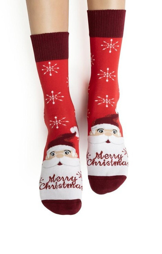 ARTE.136 Calcetines de Navidad para mujer Steven rojo 136 - algodón, cálido, patrón de invierno