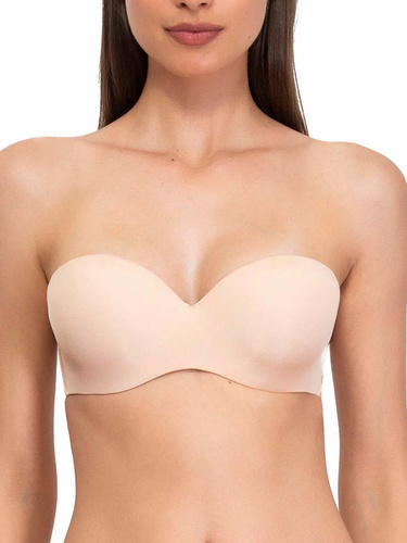 1580 Sujetador push-up Fantastic - bandeau, microfibra Sielei beige