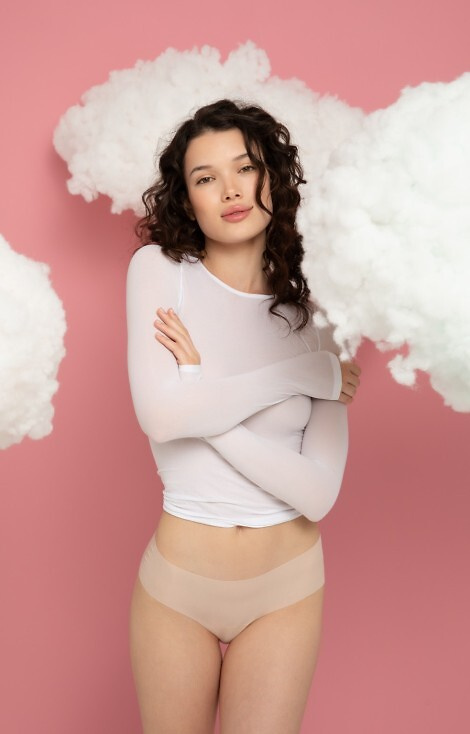 Mousse Classic Julimex- beige - braguitas sin costuras para mujer, ultraligeras, invisibles bajo la ropa