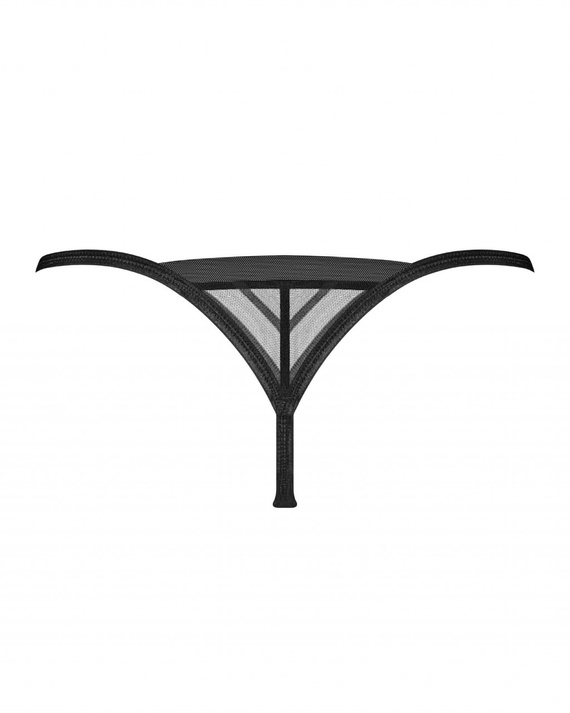 Tanga Lune Bellis Obsessive negro V tiro bajo mesh rayas