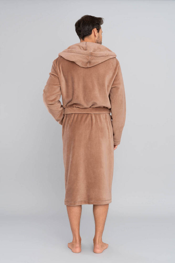 Mimas Albornoz con capucha para hombre Italian Fashion- camel