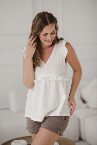 Blusa de maternidad y lactancia Milky Butterfly - comodidad y estilo Crema Milk&Love