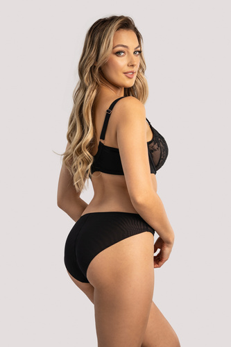 Sujetador Amadi Soft Unikat negro - con tirantes decorativos, elegante y cómodo