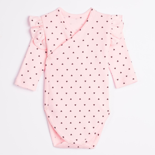 Body cruzado Nicol Tosia 225096 100% algodón rosa manga larga