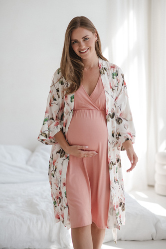 Star Light Camisón de embarazo y lactancia rosa hierba Milk&Love- viscosa de bambú | Comodidad y feminidad