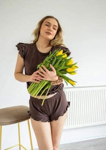 Pijama mujer Dkaren Lulu 2 algodón set shorts cómodo ligero