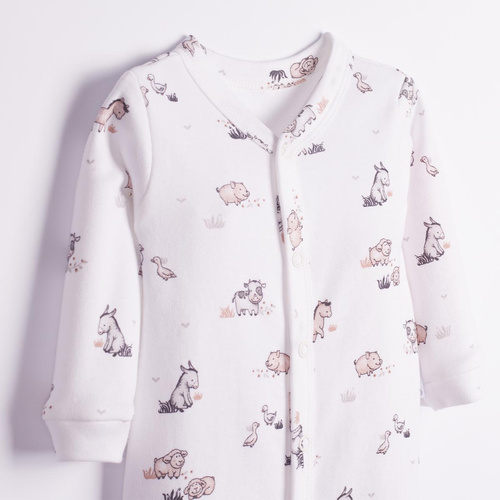 228032 Nicol FARMA Pijama enterizo para bebé 100% algodón sin pies animales