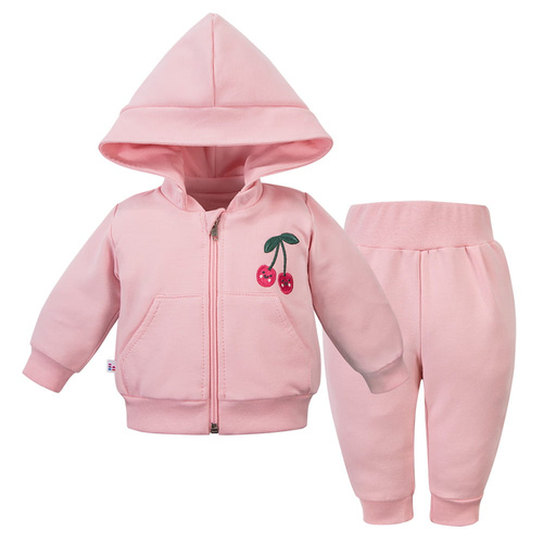 Chándal niña Eevi Cherry rosa algodón conjunto sudadera pantalón