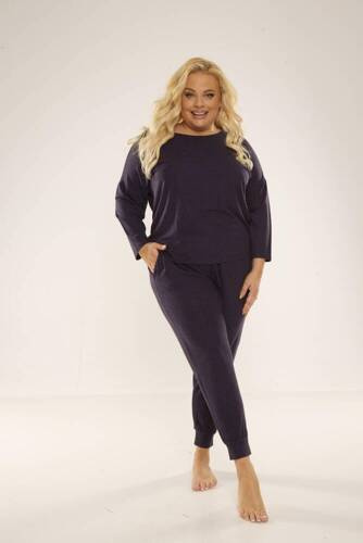 347 Paula Plus Size Pijama de Mujer De Lafense - azul marino