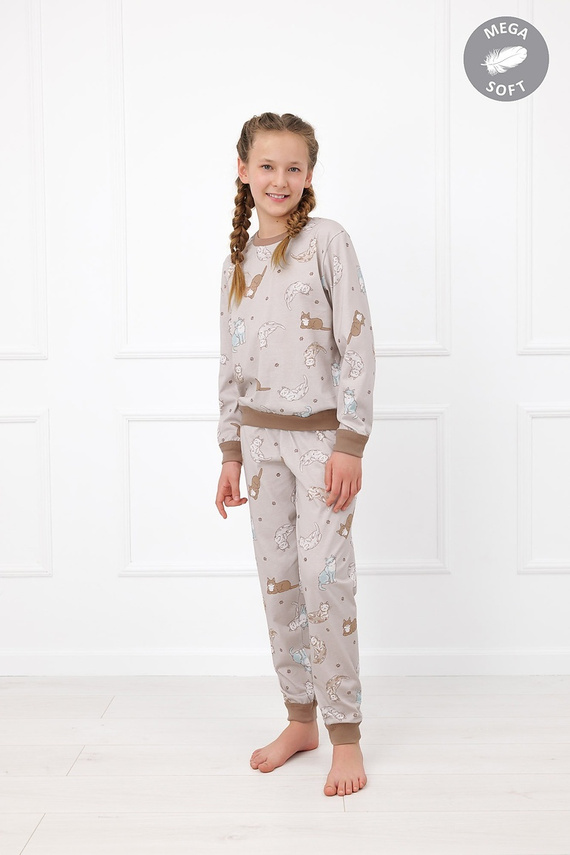 Italian Fashion Filka pijama infantil Mega Soft larga con gatos cálida