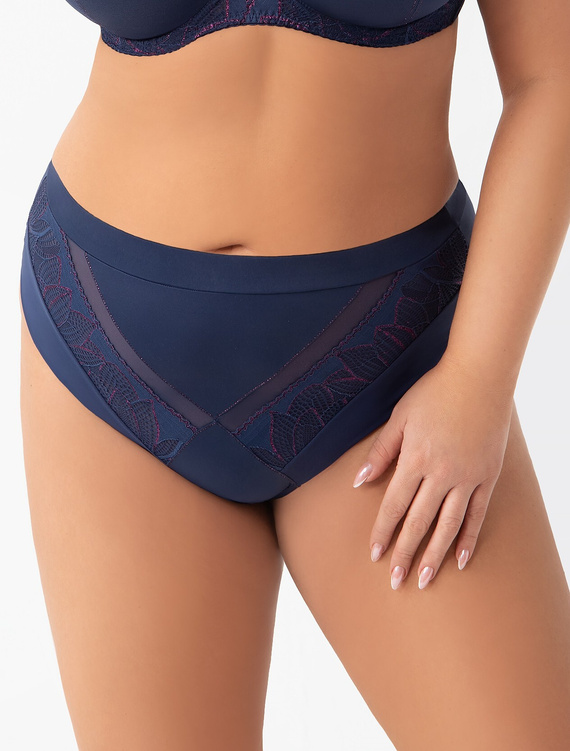 K 971 Astrid Braga de señora Gorsenia - azul marino, encaje y tul