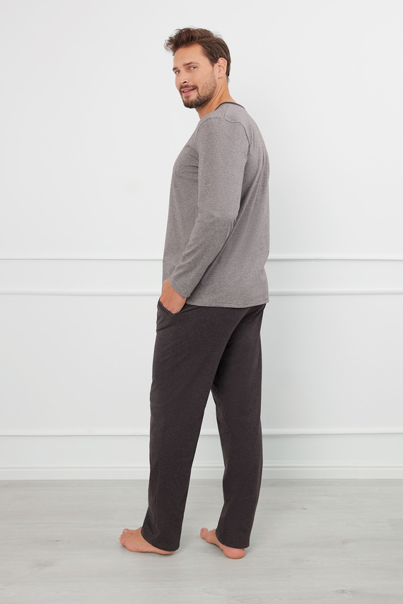 Julius Pijama de manga larga para hombre, pantalón largo Moda Italiana - ¶r.melange/c.melange
