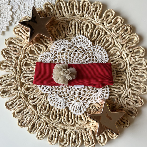 Mamatti Banda de Navidad para Niñas OK01 Merry Christmas - Rojo, Elegante Banda para Niñas