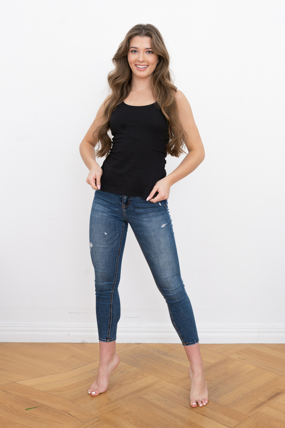 Ibiza Camisa hombros anchos Mujer Moda Italiana- negro