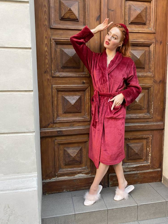 628 Albornoz largo de mujer Abigail Forex - granate