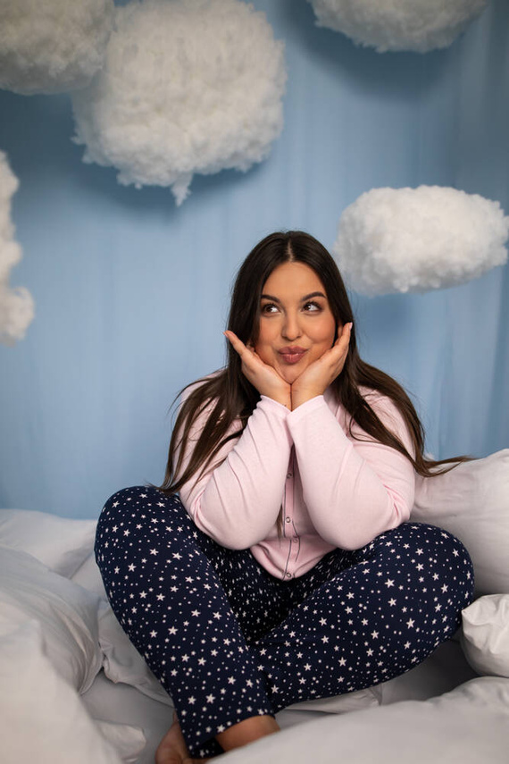 Libra Pijama de mujer manga larga y pantalón Moda Italiana - rosa/estampado