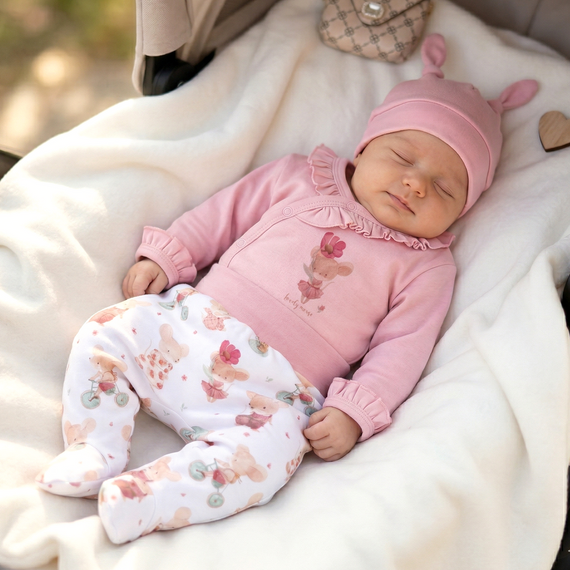 ABN-5547 Gorro para bebé Nini Happy Animals de algodón orgánico - seguro, ecológico, cómodo