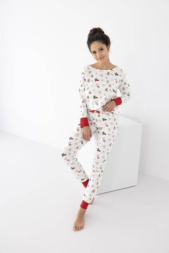 Pijama para mujer Samantha Sensis -ecru