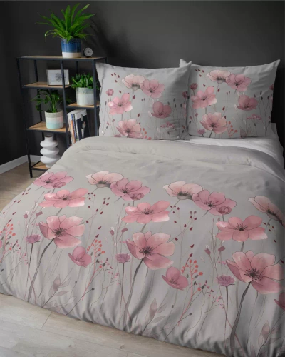 5493 B Detexpol Satin Stories gris | 100% algodón, tejido de raso, cremallera, caja de regalo