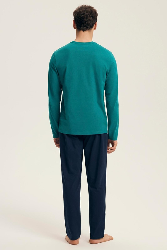 Pijama de hombre Core 43490 Vise Henderson verde - algodón, manga larga, embalaje inteligente