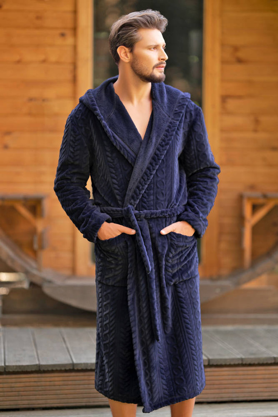 Zygmunt Albornoz para hombre con capucha Moda Italiana - azul marino