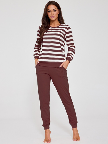 Pijama mujer Cornette Molly 635/475 chocolate – 100% algodón cómodo