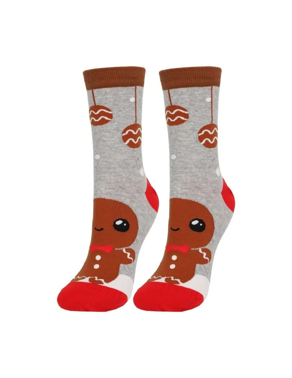 Calcetines de mujer Moraj CSLS250-042 de algodón navideños con galleta en caja
