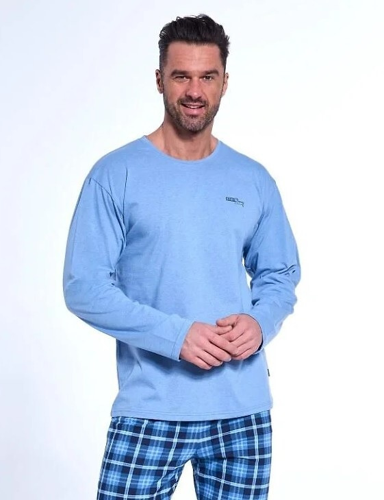 Pijama de hombre 124/188 Strong 2 azul - algodón, manga larga, estilo deportivo