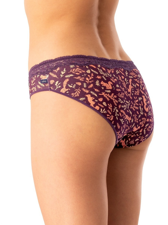 Braga de mujer LPR 706 B25 Key berenjena - algodón, paquete de 2 en caja, cómoda y clásica