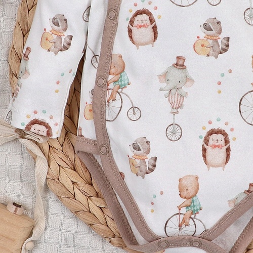 ABN-5581 Body con sobre Circus para bebé de Nini - 100% algodón orgánico, cierres sin níquel, hecho en Polonia