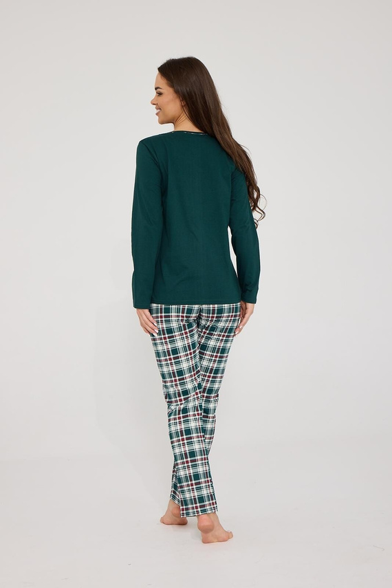 Cornette Enjoy 1101/485 Pijama larga para mujer 100% algodón a cuadros