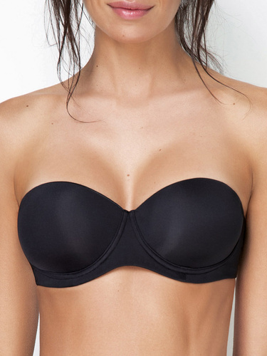 2550 Sujetador bandeau - acolchado, liso, con tirantes extraíbles Sielei negro