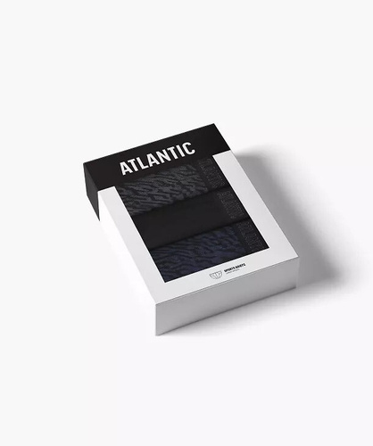 Slips para hombre Atlantic 3MP-221 A3 3 unidades – algodón grafito/negro/índigo