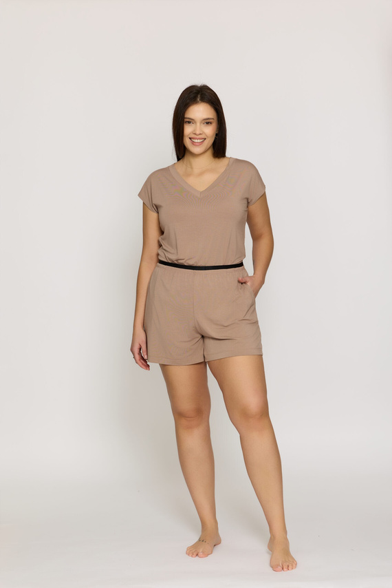 Short pijama Mefemi Mila PDI1 viscosa suave cómodo mujer mokka