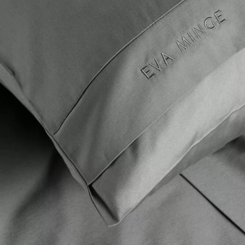 1C Elegante ropa de cama de satén Eva Minge Eurofirany acero | macrosatin 100% algodón