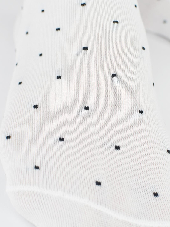Calcetines invisibles mujer Noviti ST077 – modal, lunares, costuras planas ecru