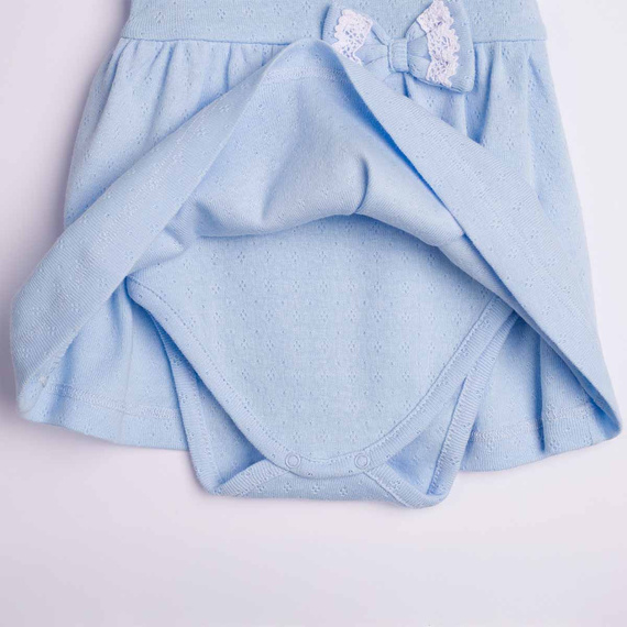 224035 Nicol Vestido-body para niña azul 100% algodón calado