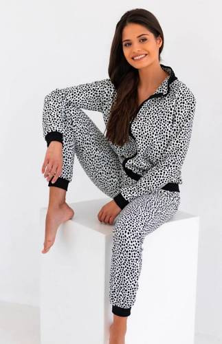 Cruella Chándal de mujer en terciopelo Sensis- blanco-negro