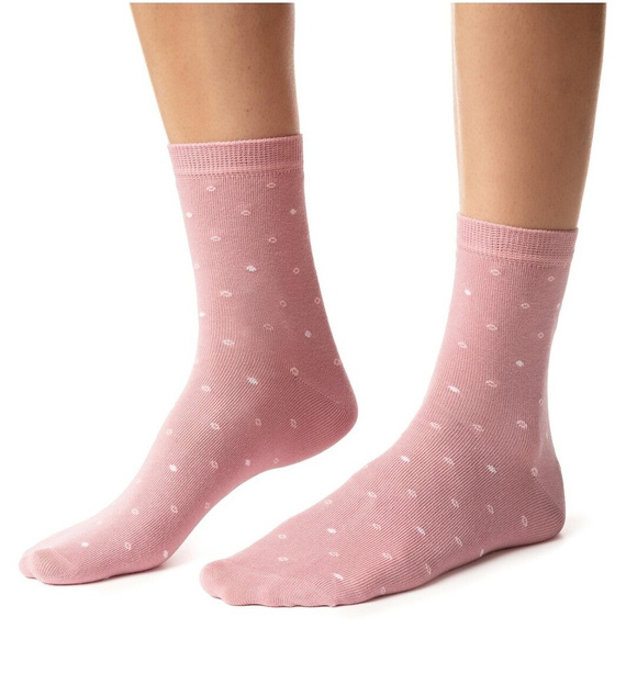 Calcetines de mujer Steven art.099 de algodón con estampados coloridos, costura plana - 137 rosa