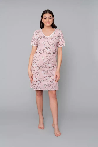 Alwa camisón manga corta Moda Italiana - estampado rosa