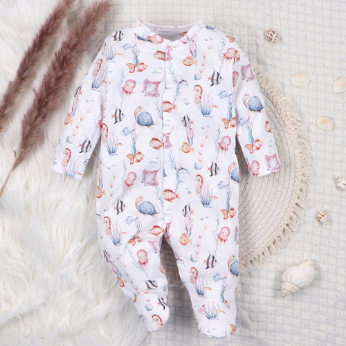ABN-5479 Pijama para bebé Nini de Underwater World - algodón orgánico, cómodos botones a presión