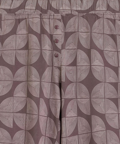 Atlantic NLP-522 Pijama larga para mujer 100% algodón Pantalones con estampado marrón