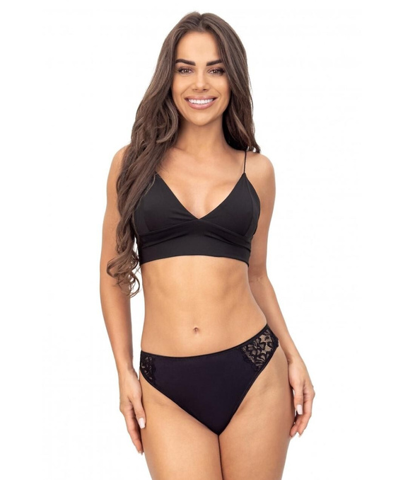 Donna 245 negro - tanga de mujer de encaje en viscosa negro - viscosa, clásico, con espalda de encaje