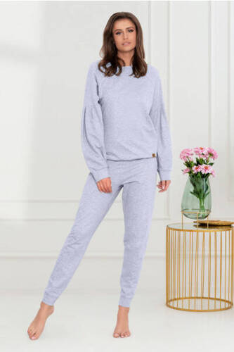 Parma Ladies conjunto manga larga, pantalón Italian Fashion - gris