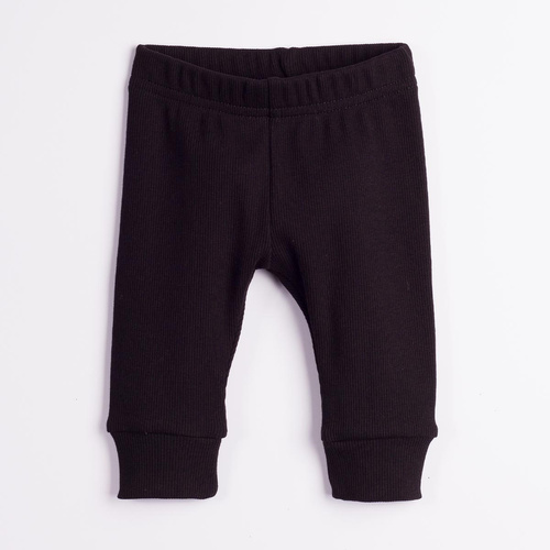 228023 Nicol FARMA Pantalones para bebé negros elásticos con canalé