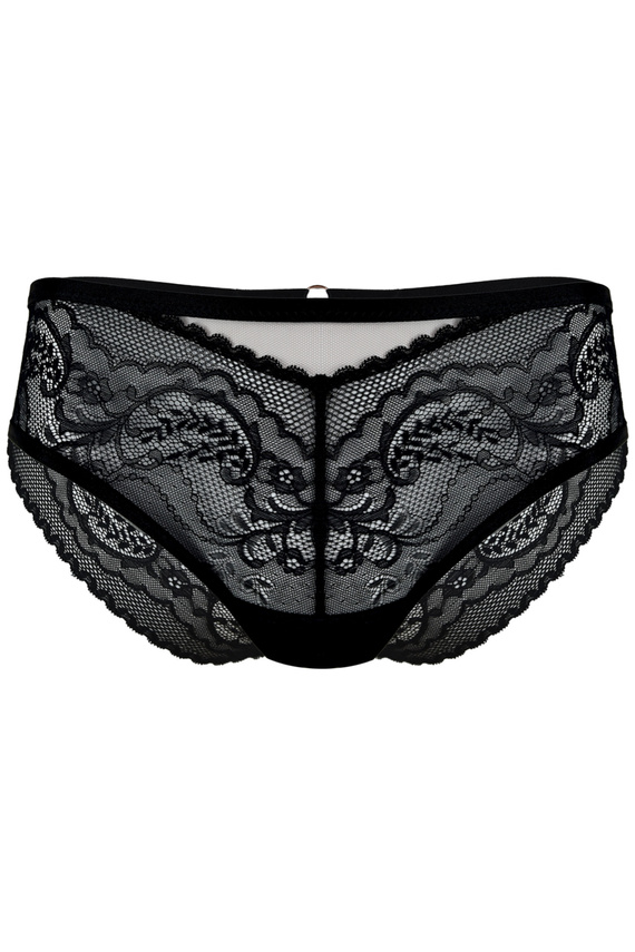 19236 Feel Panties Mediolano Negro - Braguitas sensuales de encaje para mujer